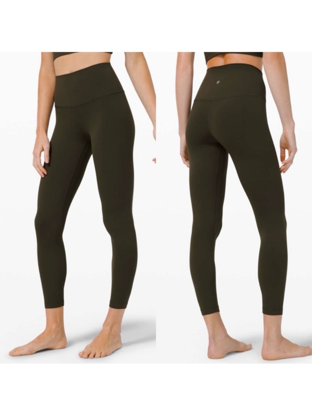 Lululemon Align High Rise Pant II 25” Leggings: Dark Olive Green